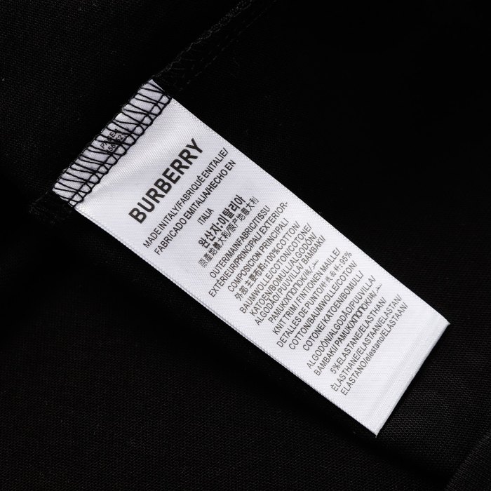 新作 バーバリー 激安偽物 クラシックマイクロラベルニット刺繍コットン半袖Tシャツ