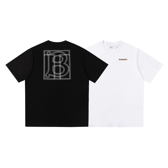 新作 バーバリー 激安偽物 クラシックマイクロラベルニット刺繍コットン半袖Tシャツ