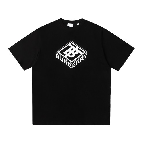 日本未入荷 バーバリー コピー スクエアロゴグラフィックコットンTシャツプリント半袖Tシャツ