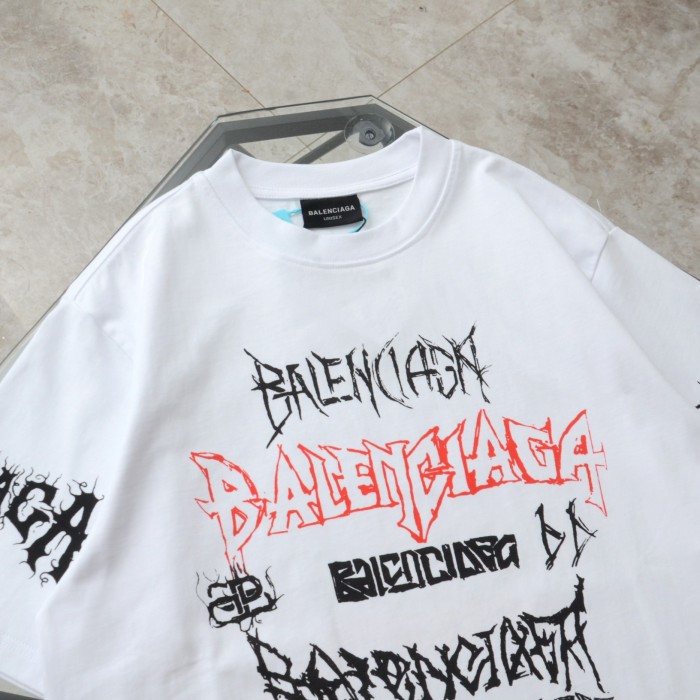 追跡付 バレンシアガ 偽物通販 ロゴプリント 半袖Tシャツ