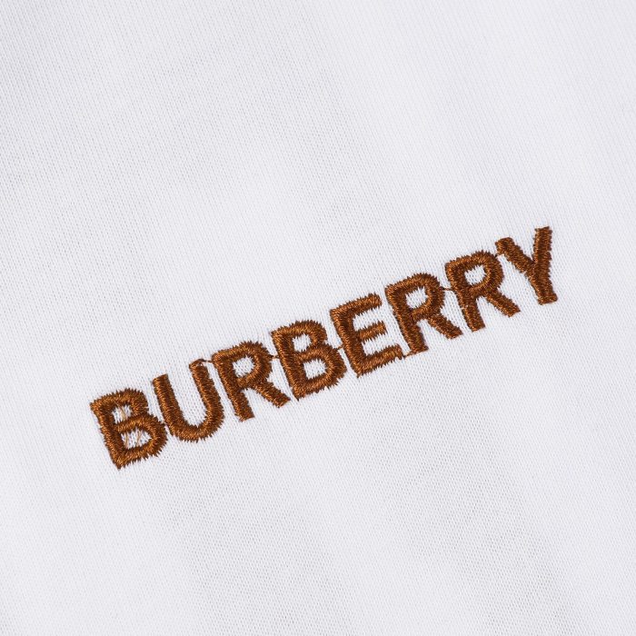 追跡付 バーバリー n級品 クラシックマイクロラベルニット刺繍コットン半袖Tシャツ