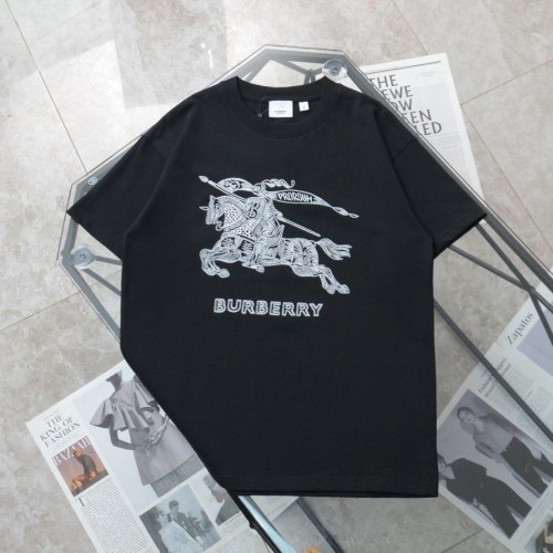 追跡付 バーバリー コピーおすすめ 刺繍ロゴ カジュアル ラウンドネック 半袖Tシャツ