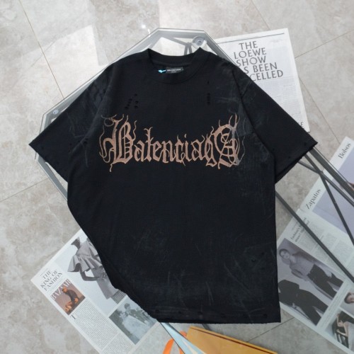 一目惚れ♪ バレンシアガ コピーおすすめ メタリック サンスクリット ラウンドネック 半袖Tシャツ