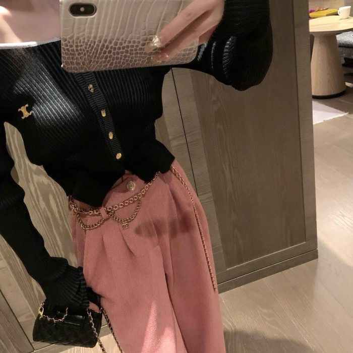 【話題商品！】シャネル 激安通販 春夏フラワーツイードワイドパンツロングパンツにウエストチェーン