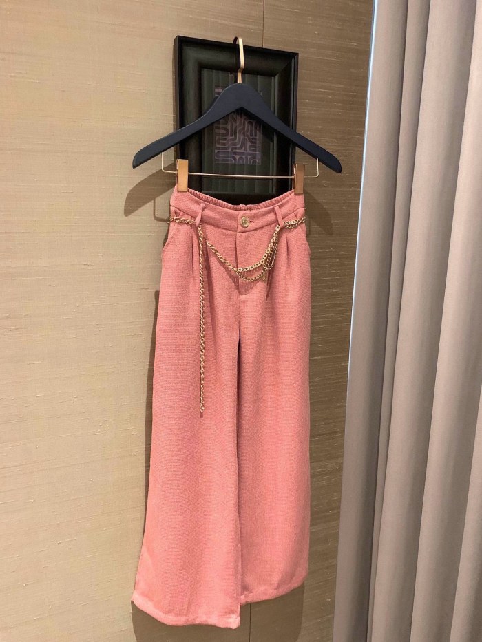 【話題商品！】シャネル 激安通販 春夏フラワーツイードワイドパンツロングパンツにウエストチェーン