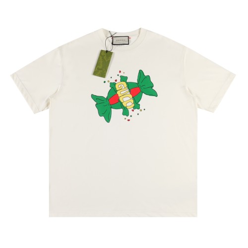 超話題! グッチ 激安偽物 24 SS新作キャンディプリント半袖Tシャツ