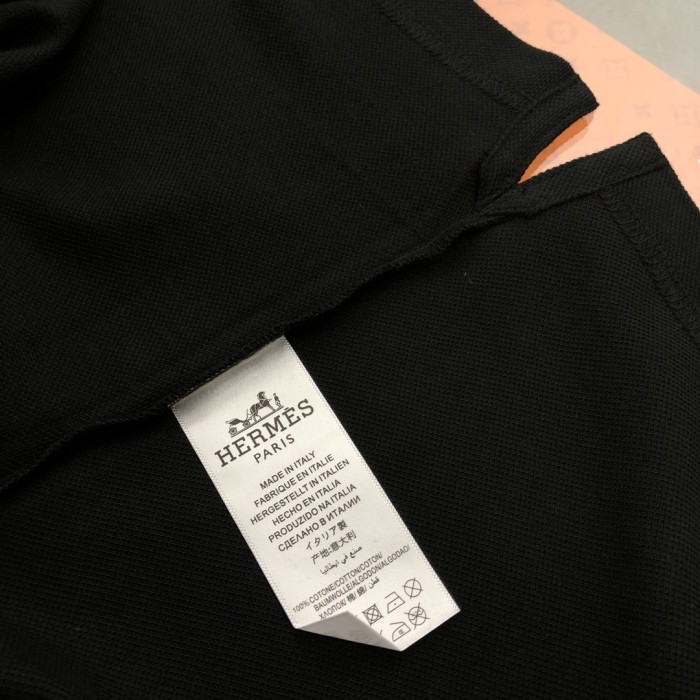 追跡付 エルメス コピー 2024新作ポケットレザー半袖Tシャツ