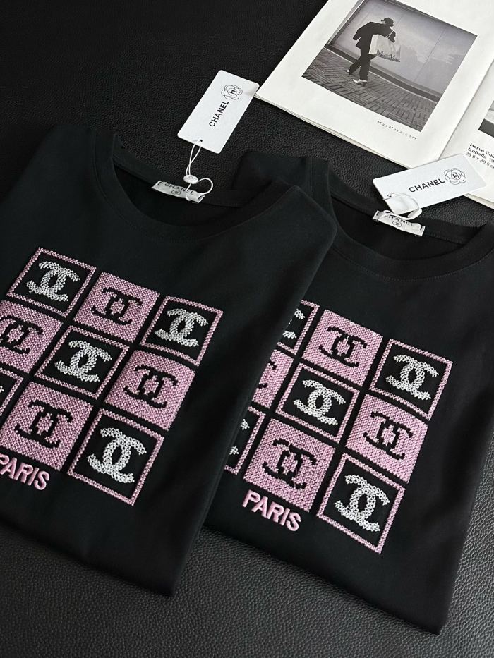 新作 シャネル 激安偽物スパンコール九宮格タオル刺繍半袖