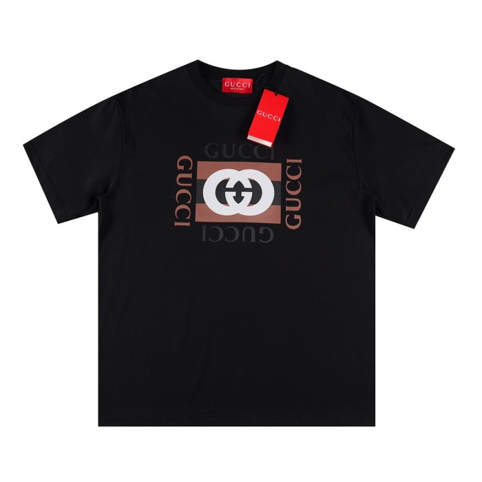 高品質 グッチ コピーおすすめ 24 SS新型キューブダブルGプリント半袖Tシャツ