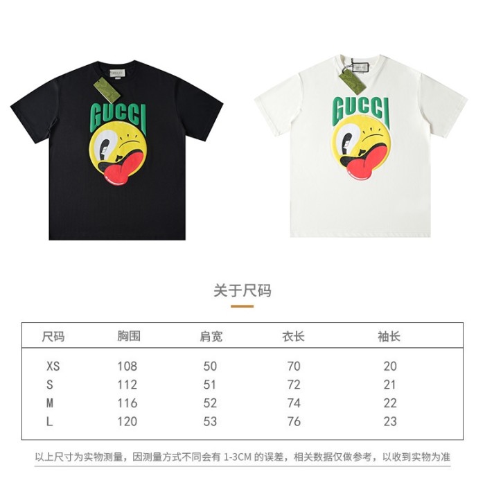 追跡付 グッチ 激安偽物 24 SS新作笑顔半袖Tシャツ