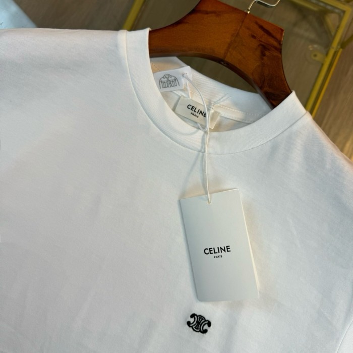 【限定】セリーヌ コピーおすすめ 24新作凱旋門丸首半袖Tシャツ2色