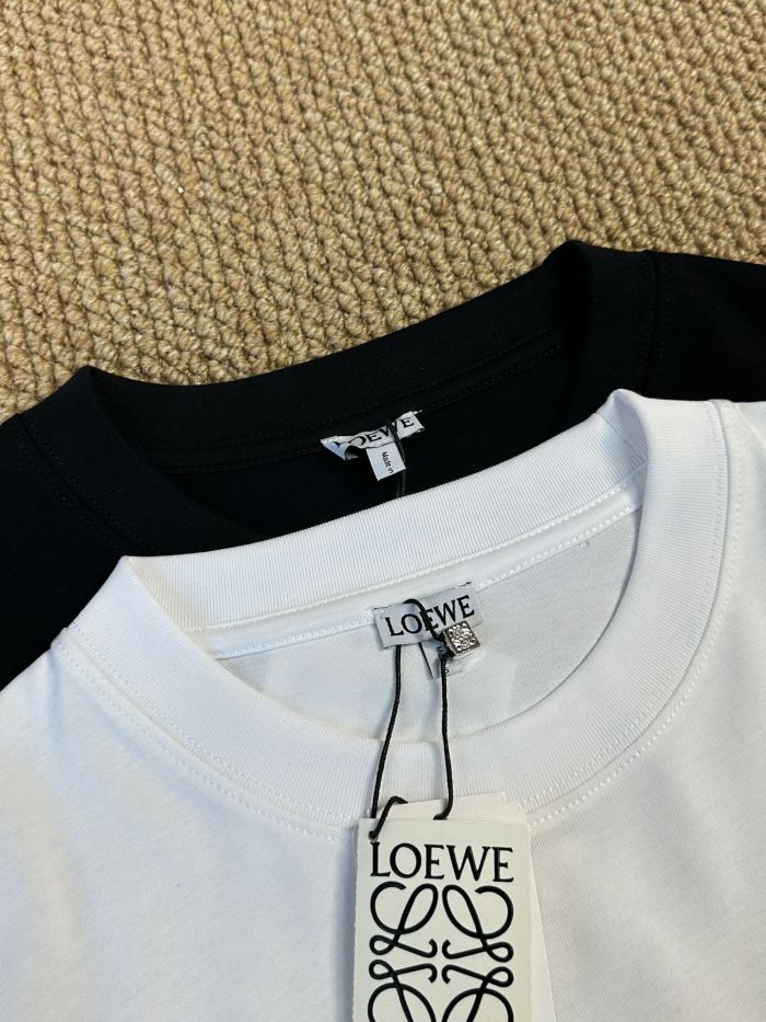 激安通販 ロエベ 激安通販 2024春夏新作イバラ刺繍ラウンドネック半袖Tシャツ2色