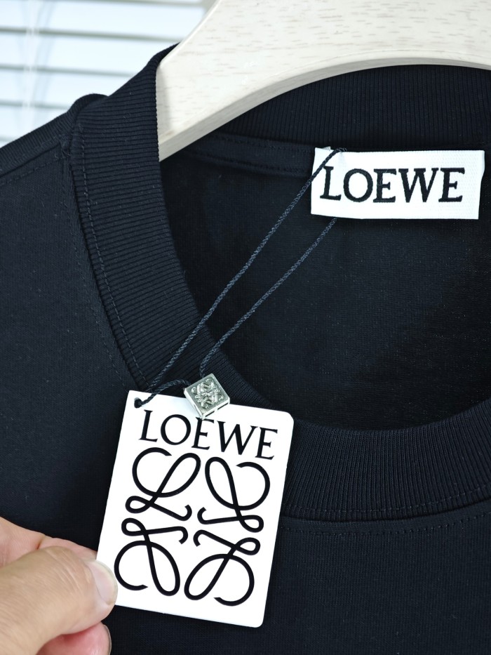 【限定】 ロエベ コピーおすすめ 刺繍コットンラウンドネック半袖Tシャツ2色