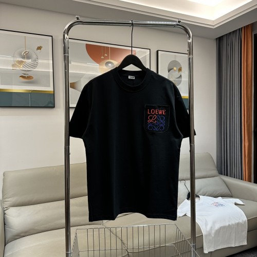 稀少 ロエベ 偽物通販 偽物通販 刺繍コットンクルーネックTシャツ半袖2色