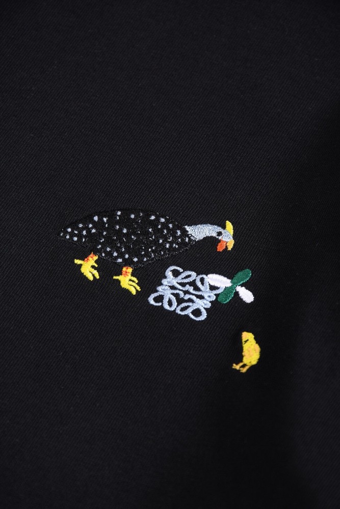 使い勝手良し ロエベ 偽物通販 雄鶏ロゴ刺繍オールインワン半袖Tシャツ