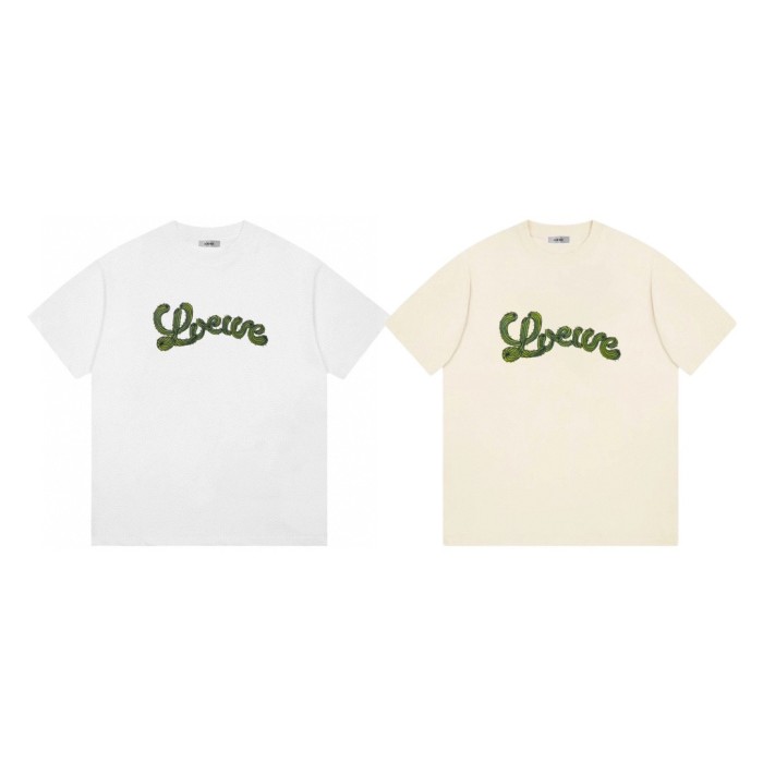 追跡付 ロエベ n級品 最新イミテーションサボテンロゴカジュアル半袖Tシャツ-2色