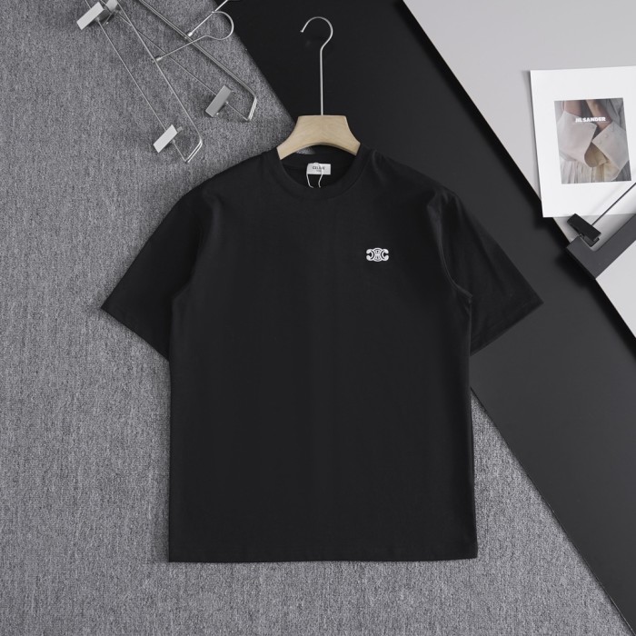 【話題商品！】 セリーヌ n級品 2024春夏新作刺繍スモールロゴ丸首半袖Tシャツ