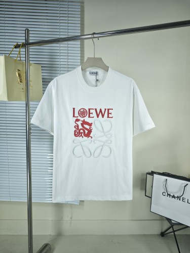 【限定】 ロエベ コピーおすすめ 刺繍コットンラウンドネック半袖Tシャツ2色