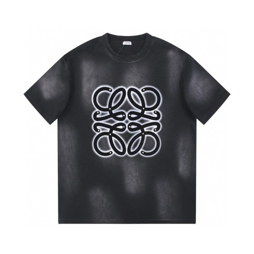 大人気 ロエベ コピーおすすめ 2024夏の新作水洗して古釘掛けにしたオールインワン半袖Tシャツ