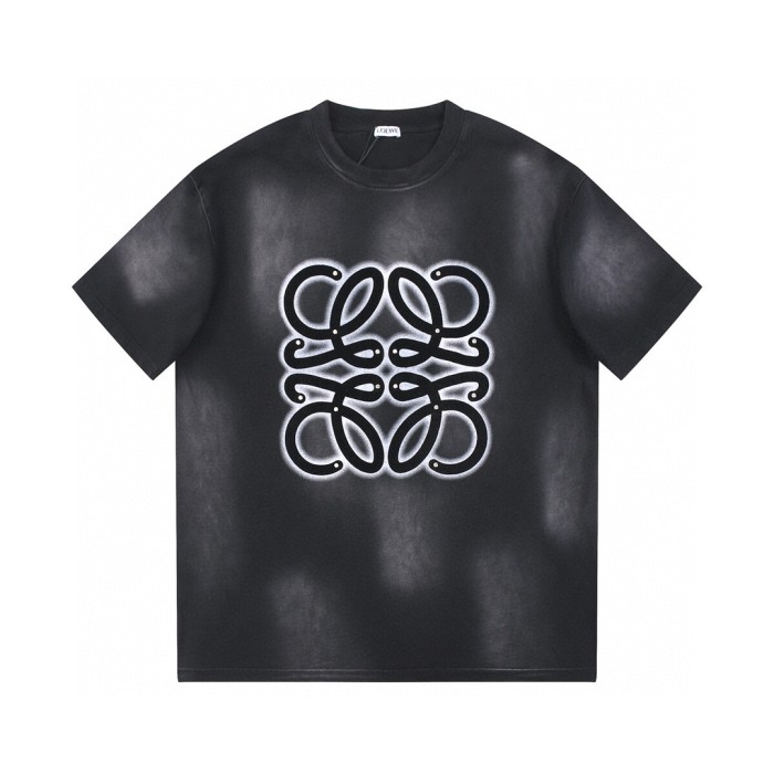 大人気 ロエベ コピーおすすめ 2024夏の新作水洗して古釘掛けにしたオールインワン半袖Tシャツ