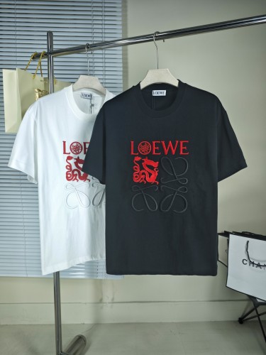 【限定】 ロエベ コピーおすすめ 刺繍コットンラウンドネック半袖Tシャツ2色