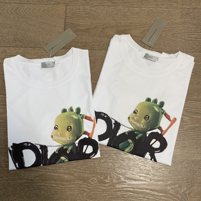 一目惚れ♪ ディオール スーパーコピー ロゴぬいぐるみプリント快適通気性男女半袖Tシャツピース