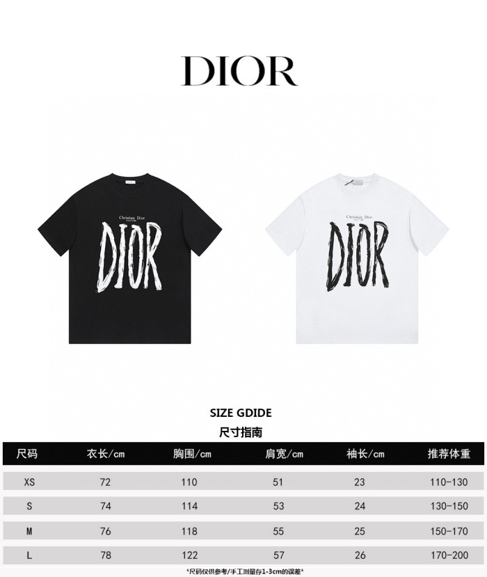 追跡付 ディオール コピーおすすめ アルファベット手描きプリントTシャツ