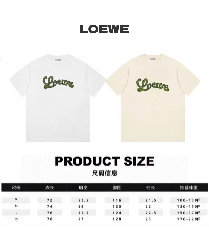 追跡付 ロエベ n級品 最新イミテーションサボテンロゴカジュアル半袖Tシャツ-2色