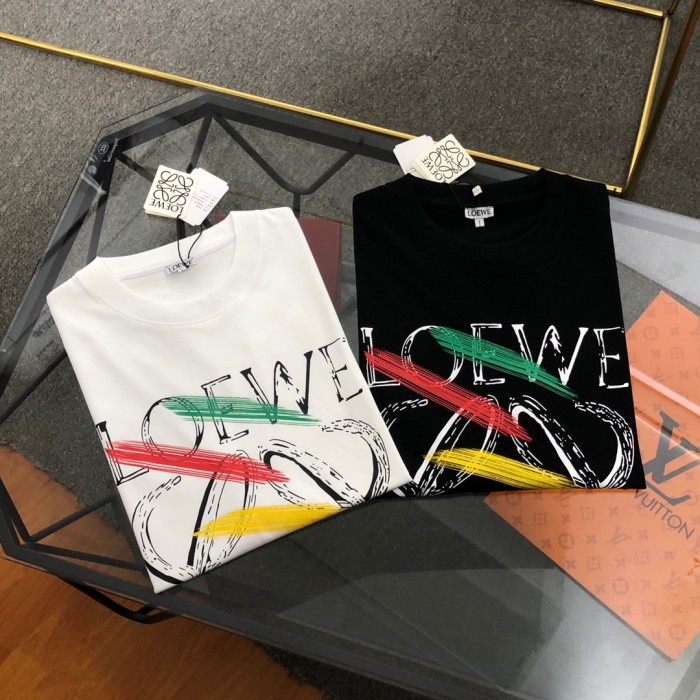 大人気 ロエベ 偽物通販 ロエベ2024新作胸元プリントロゴ半袖Tシャツ