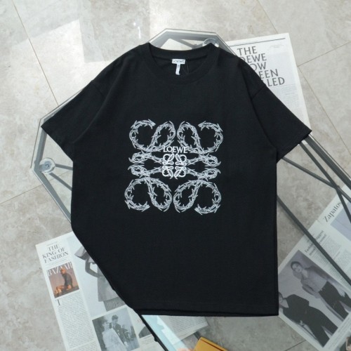 稀少 ロエベ スーパーコピードラゴン柄立体刺繍ロゴカジュアル丸首半袖Tシャツ