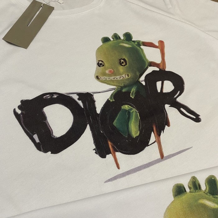 一目惚れ♪ ディオール スーパーコピー ロゴぬいぐるみプリント快適通気性男女半袖Tシャツピース