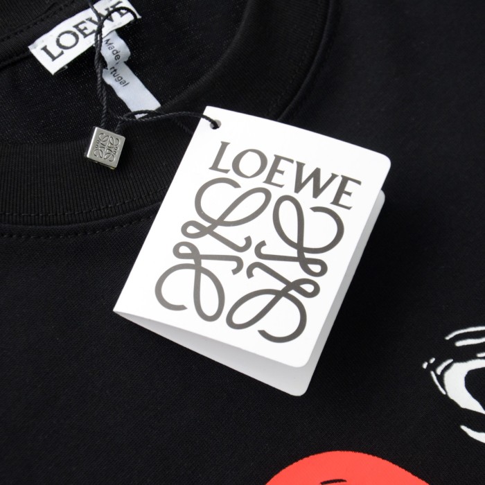 【限定】ロエベ n級品 ハート手描きロゴカジュアル丸首半袖Tシャツ