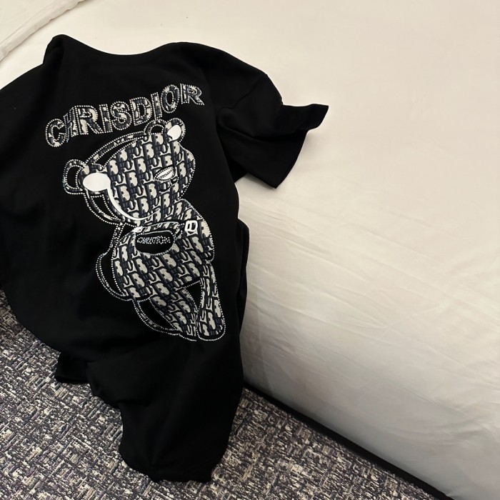 【限定】ディオール コピーアルファベット立体小熊半袖