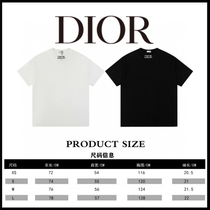 追跡付 ディオール コピーおすすめ 24 ss春夏アルファベット刺繍半袖Tシャツ