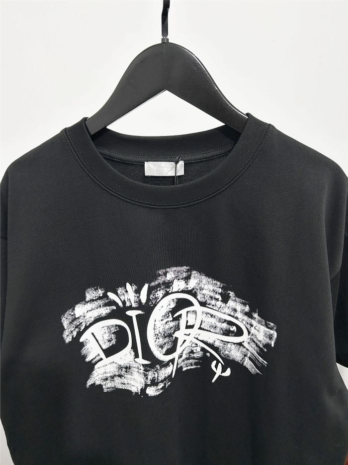 稀少 ディオール コピー の男女同型陰影アルファベット半袖Tシャツ