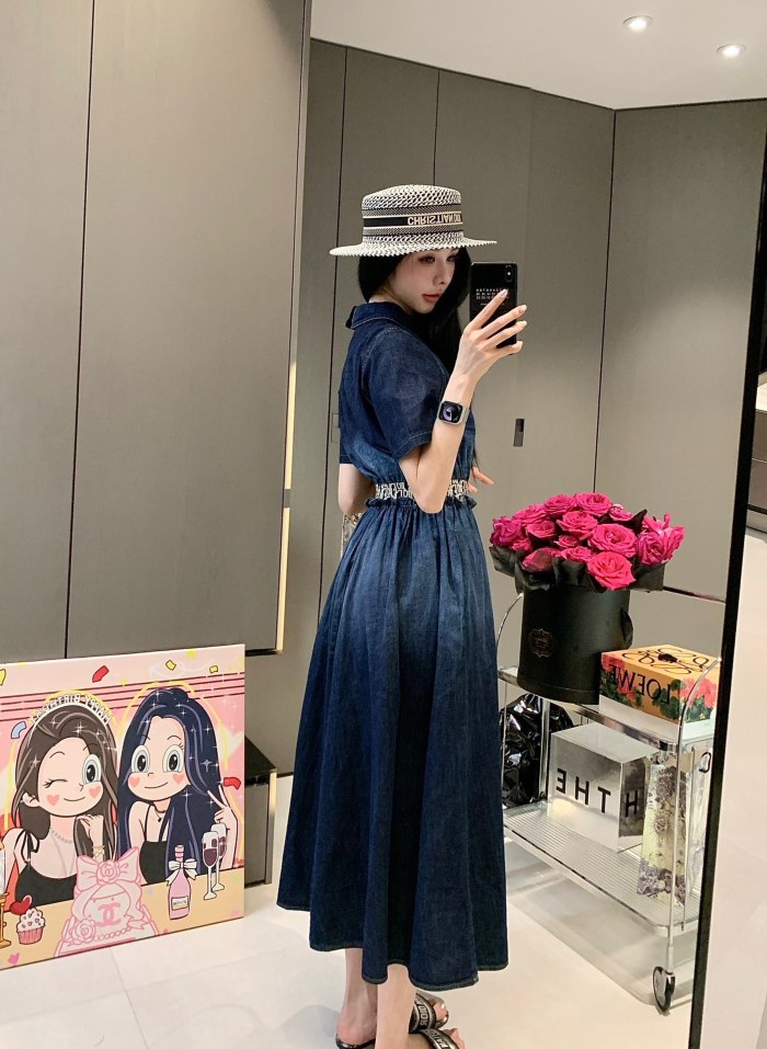 高品質! ディオール コピーおすすめ 24 SS春夏新作Dデニムワンピース