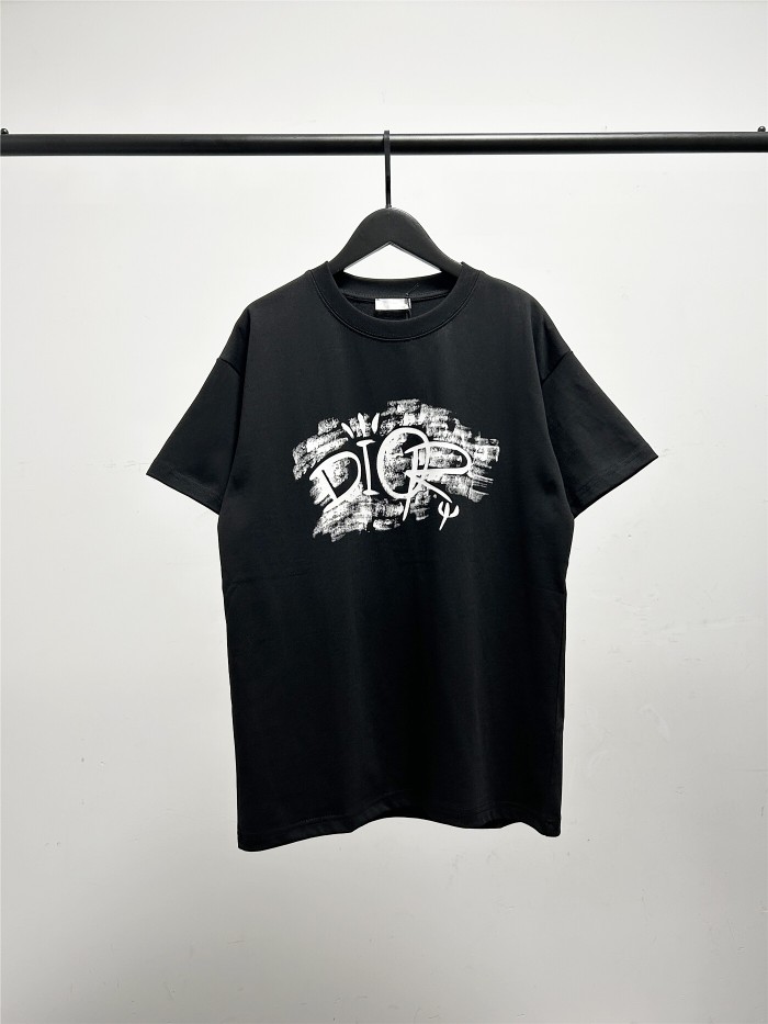 稀少 ディオール コピー の男女同型陰影アルファベット半袖Tシャツ