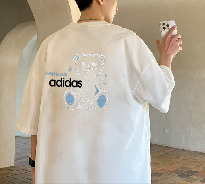 超奇跡の入荷☆ アディダス 激安偽物 純綿カップルTシャツ2色