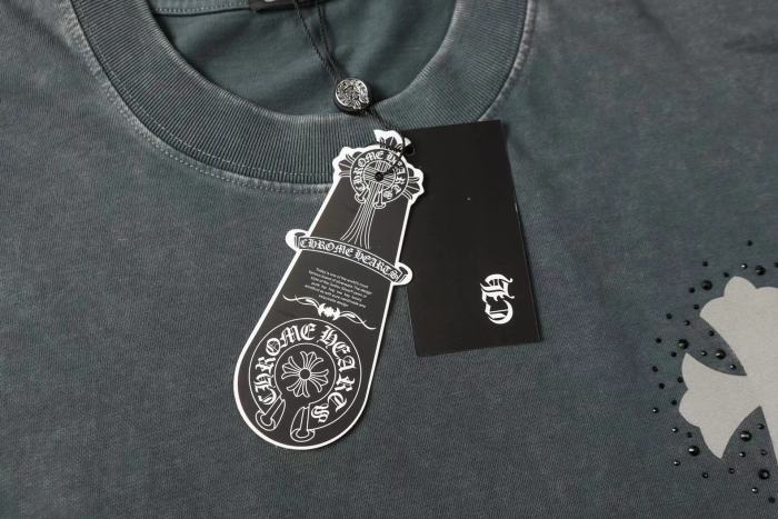 新作 クロムハーツ 偽物通販 馬蹄サンスクリットプリントひび割れ半袖Tシャツ