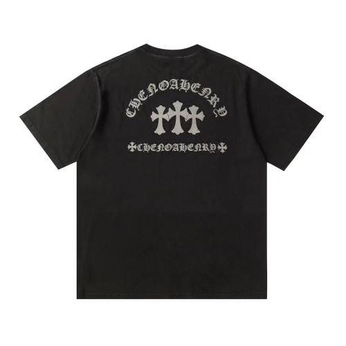 追跡付 クロムハーツ コピーおすすめ 馬蹄サンスクリットプリントひび割れ半袖Tシャツ
