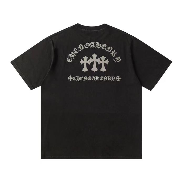 追跡付 クロムハーツ コピーおすすめ 馬蹄サンスクリットプリントひび割れ半袖Tシャツ