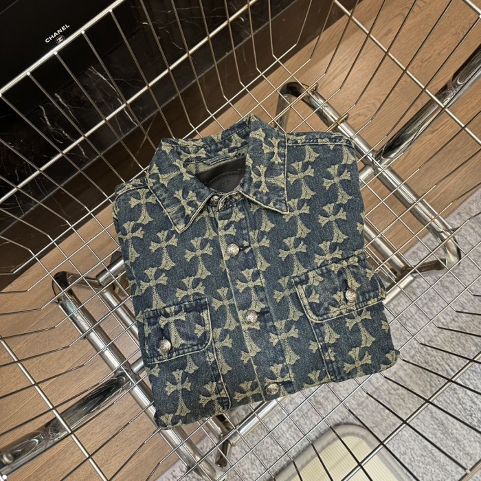 【限定】クロムハーツ コピー 24 SSデニムロゴ入りシャツ