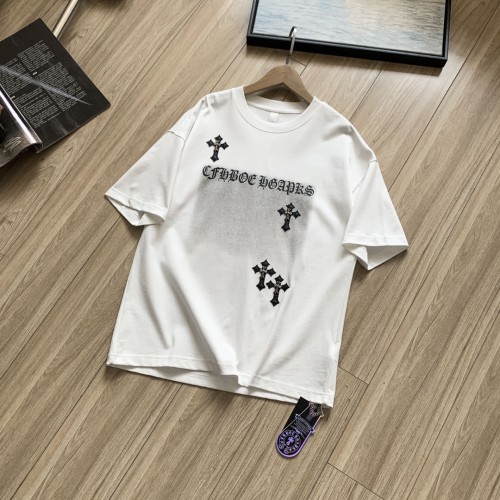 稀少 クロムハーツ コピー 2024春夏の新型皮質十字架工芸半袖Tシャツ2色