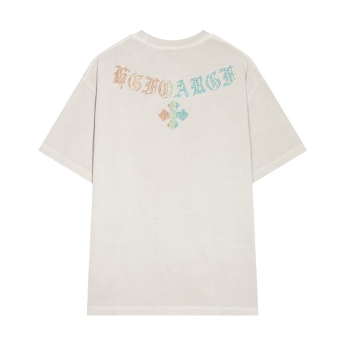 新作 クロムハーツ 激安通販 2024春夏新型前後カラーオードリル水洗半袖Tシャツ