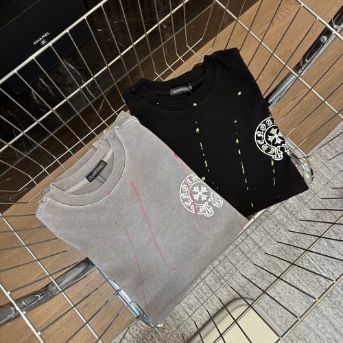 稀少 クロムハーツ 激安通販 2024春夏新作落書き十字架プリントデザイン半袖Tシャツ2色