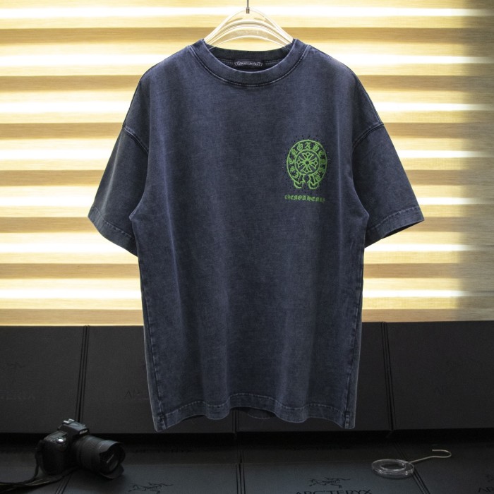 高品質 クロムハーツ コピーおすすめ 2024新作雪花の炒めスラリープリント半袖Tシャツ2色