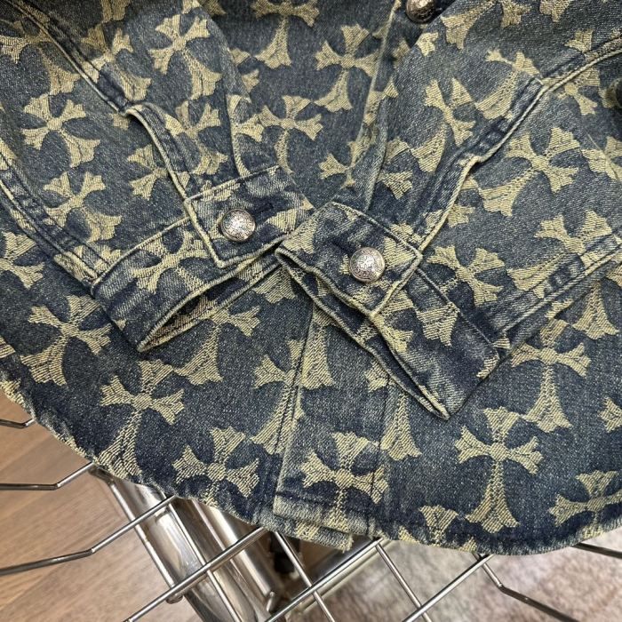 【限定】クロムハーツ コピー 24 SSデニムロゴ入りシャツ