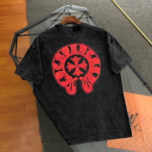 超話題! クロムハーツ n級品 2024新作雪花炒めホットグラデーションロゴ半袖Tシャツ