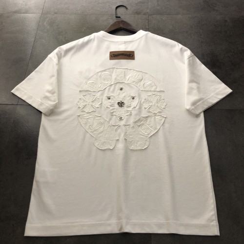 高品質 クロムハーツ n級品 2024新型馬蹄花布刺繍半袖Tシャツ