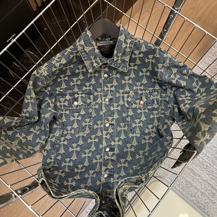 【限定】クロムハーツ コピー 24 SSデニムロゴ入りシャツ